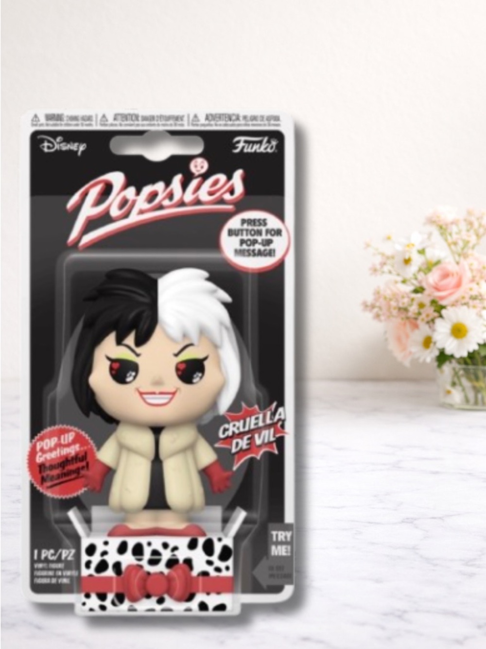 FUNKO Popsies Cruella De Vil Disney Villains Figure Pop Up Message Cute Gift